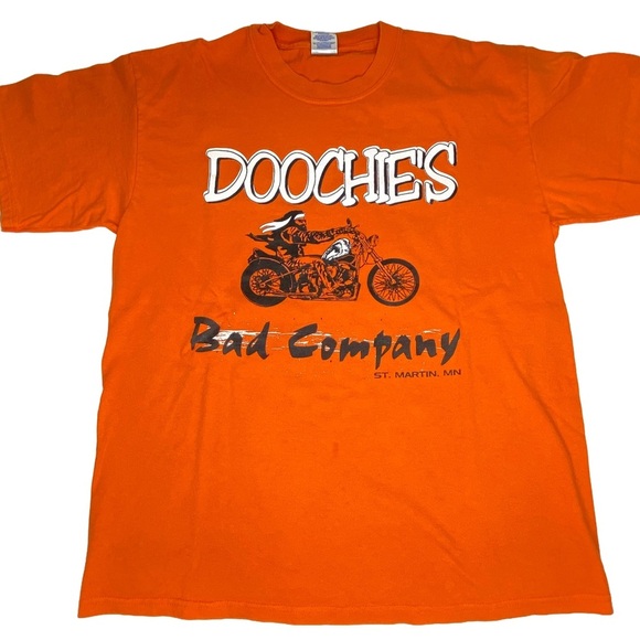 Doochies Bad Company St Martin Minnesota Tshirt Biker Motorcycle Sturgis - Picture 1 of 5